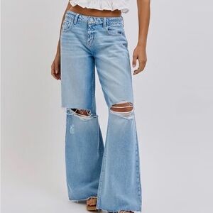 Cello Avalon Mid Rise Wide Leg Jeans